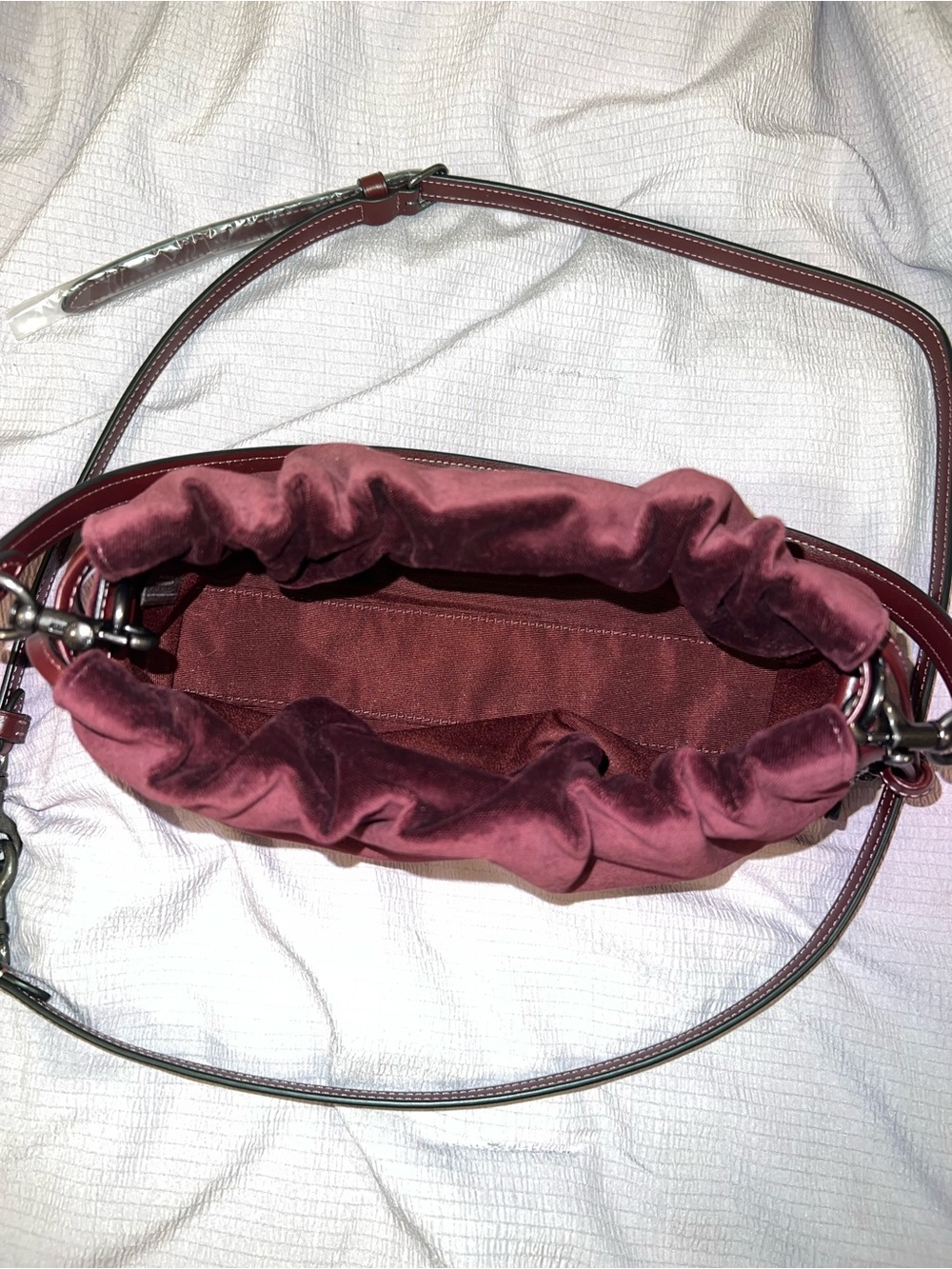 Coach Velvet Shoulder Bag in Deep Wine - Picture 6 of 11